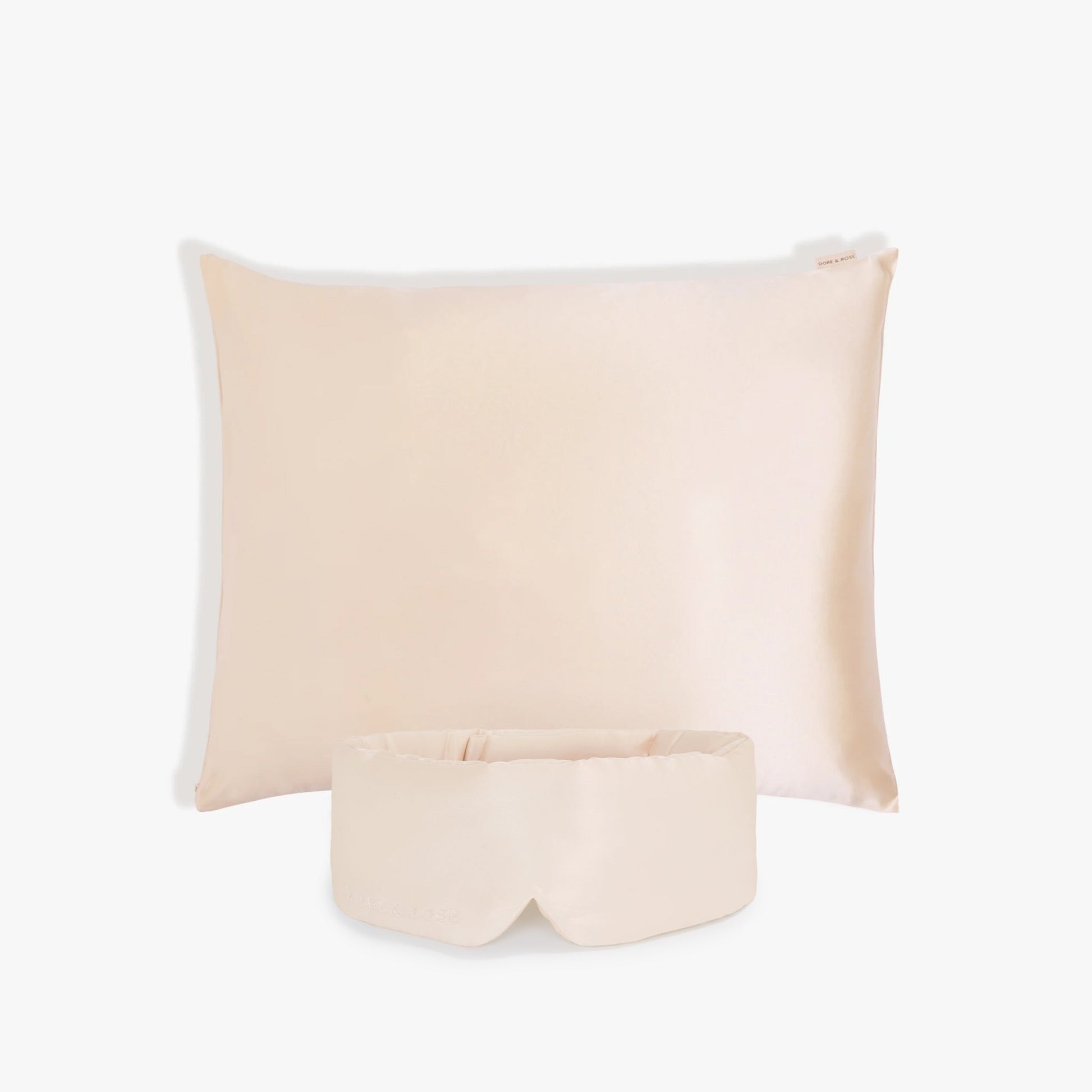 Pink Silk Sleeping Eye Mask and Pink Silk Pillowcase